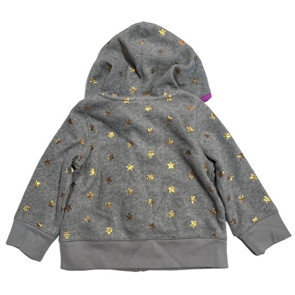NWT GAP Baby Girls Hoodies Sz 2T Gray Stars - Picture 2 of 5